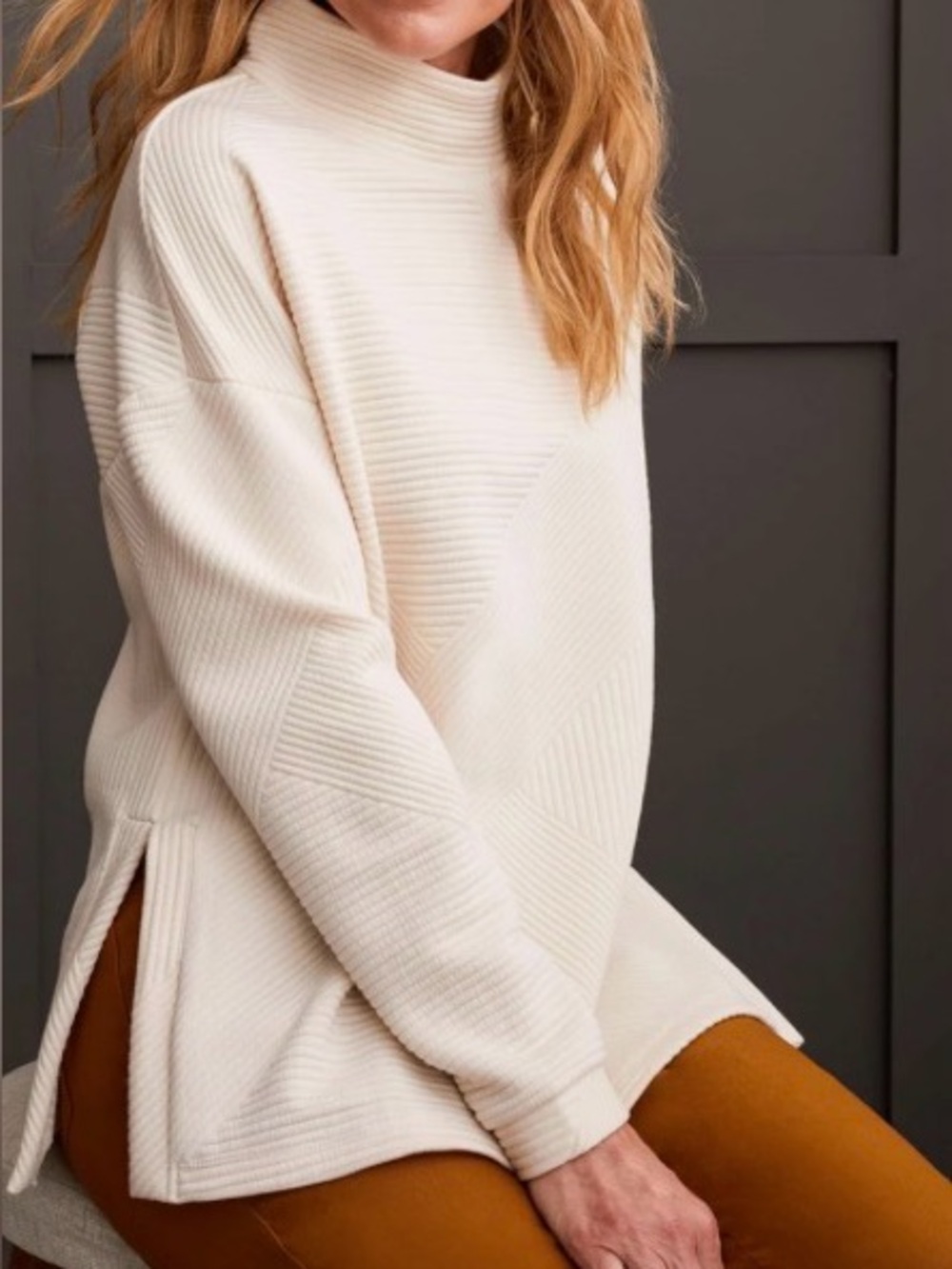 TRIBAL Tunic Sweater OATMEAL CREAM L BNWT